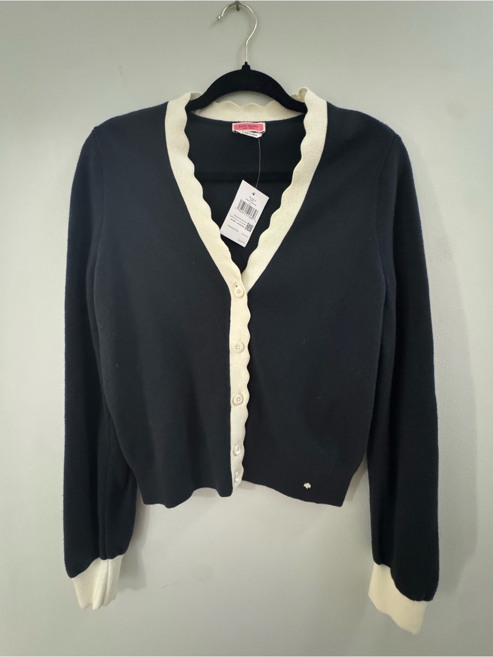 kate spade scalloped color block cardigan